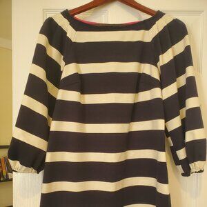 Eliza J Spring navy and white stripe dress